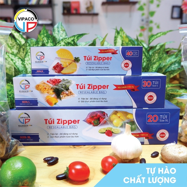 Túi Zipper - Bao Bì Vipaco - Công Ty TNHH Đầu Tư ứng Dụng Sản Xuất Bao Bì Việt